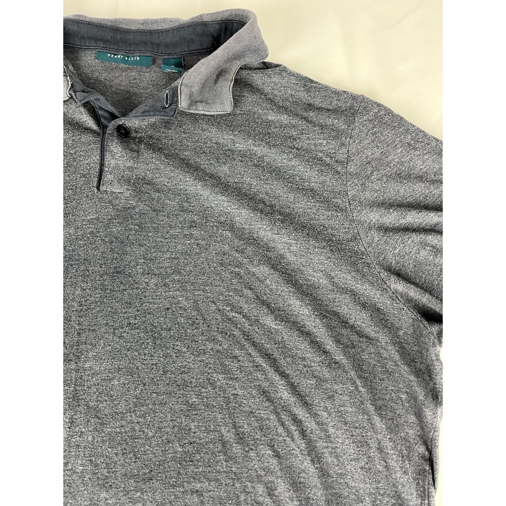 Perry Ellis Mens XL Gray Short Sleeve‎ Polo Shirt Casual Classic Comfy